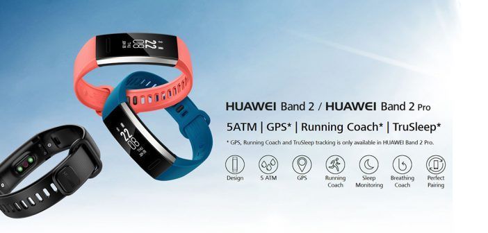 Montre intelligente Huawei bande 2 Pro / PMOLED Sport Tracker avec GPS / Cardiofréquencemètre / Bracelet fitness  compatible avec iOS Android – Noire